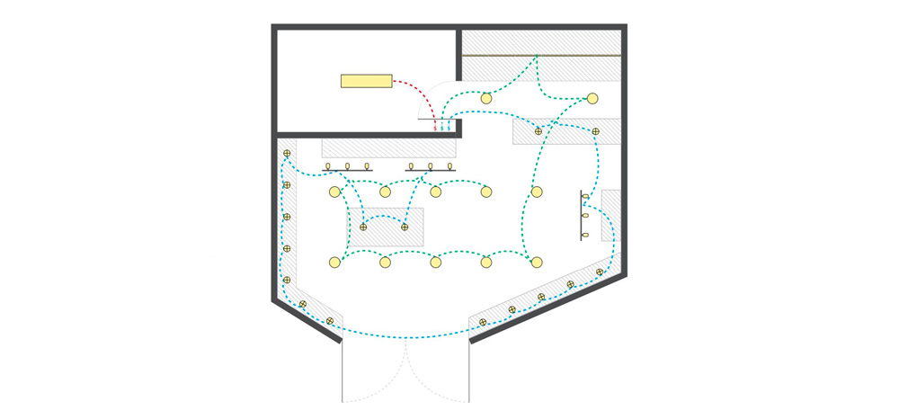 План освещения бутика